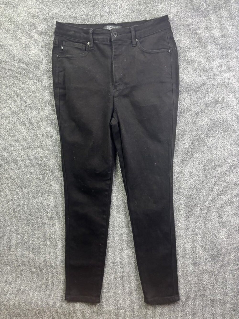 Judy Blue Skinny Jeans Womens 11/30 Black Dark Wash Mid Rise Stretch 30x30
